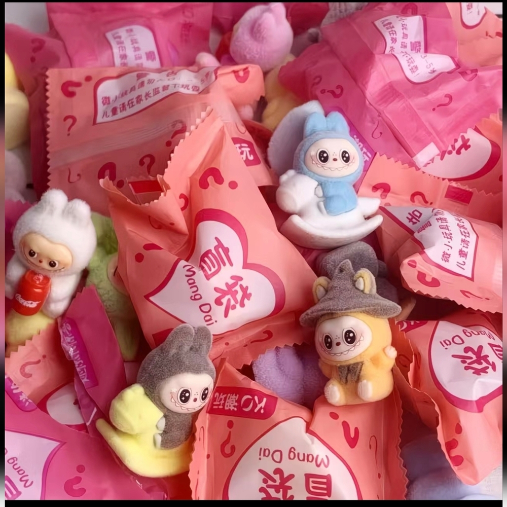 5 Pieces Cutie Labubu Charms Blind Bags Lucky Surprise Bags